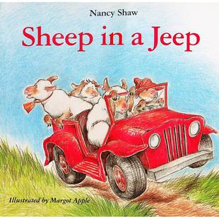 英语原版绘本吉普车里的羊南希肖著玛戈特阿普尔绘霍顿米夫林出版亲子共读36岁儿童幽默动物故事交通工具启蒙朗朗上口韵文