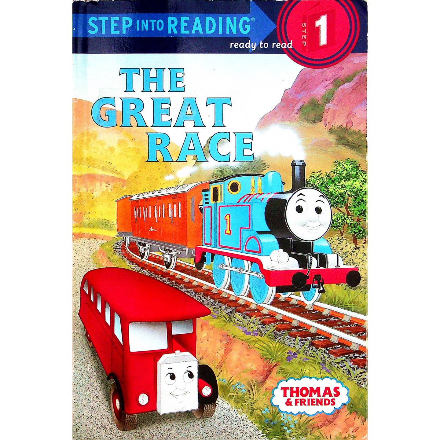 英语原版书迈入阅读系列TheGreatRace托马斯和朋友绘本适合36岁儿童亲子共读讲述小火车托马斯与巴士伯蒂的友谊比赛故事生动有趣