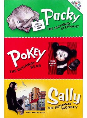 英语原版书逃跑者系列彩色绘本TheRunaway动物冒险故事亲子共读包含三个精彩故事逃跑的大象帕基逃跑的熊波基和逃跑的猴子萨利全