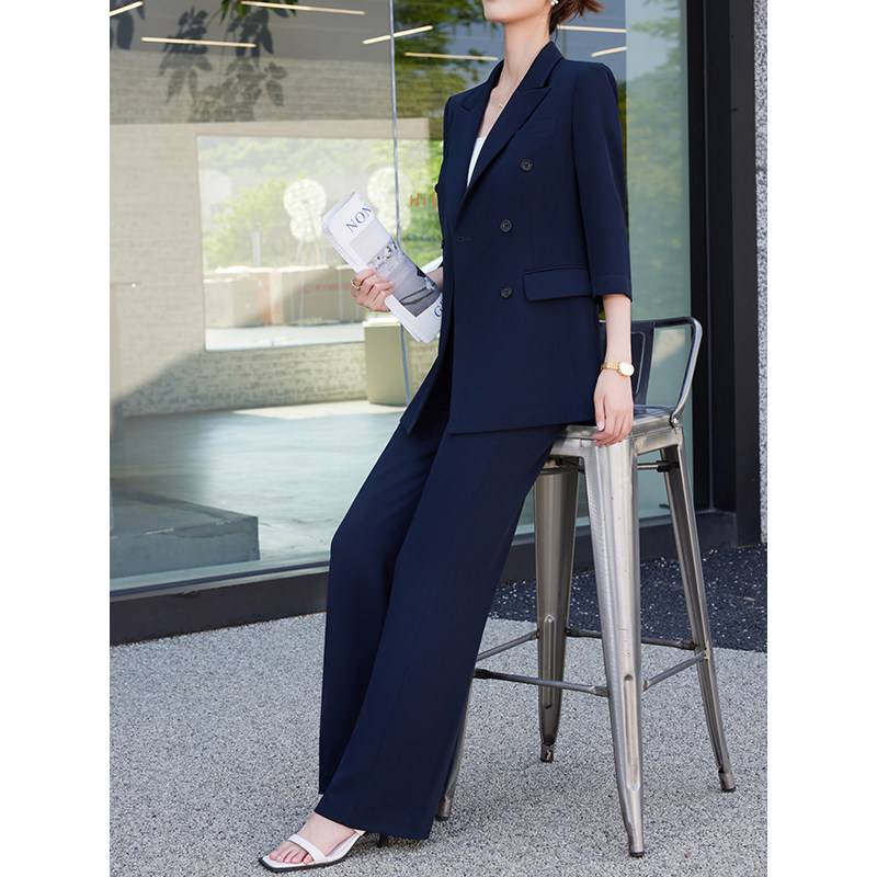 西装套装女夏季薄款高级感气质修身新款面试正装职业小西服工作服