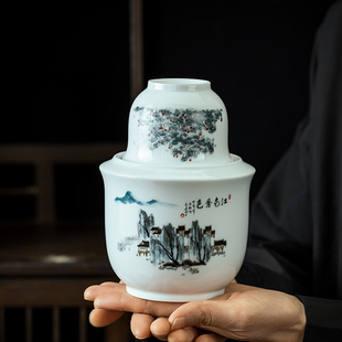 烫酒壶老式温酒器烈酒杯陶瓷家用暖酒半斤二两黄酒半斤中式热酒壶