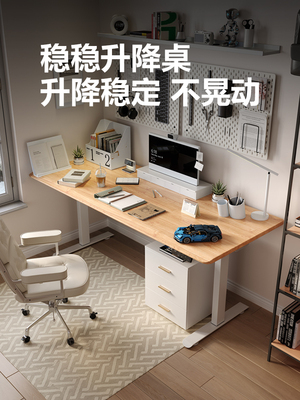 【wzo稳稳升降桌】设计师书桌智能电脑桌学习桌实木电动可升降桌