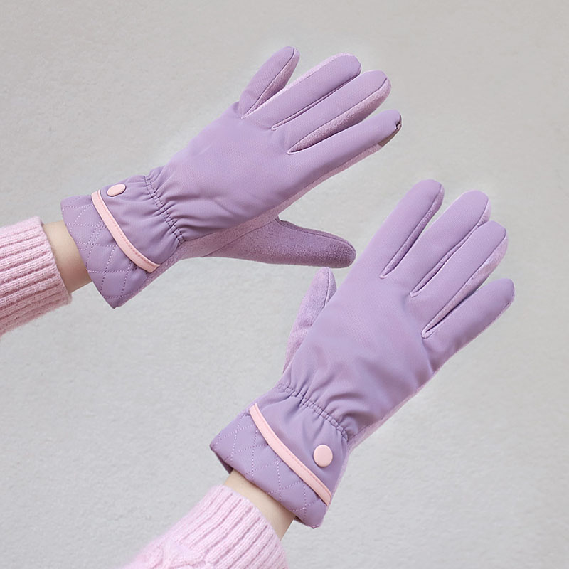 女士羽绒棉手套加绒加厚保暖触屏