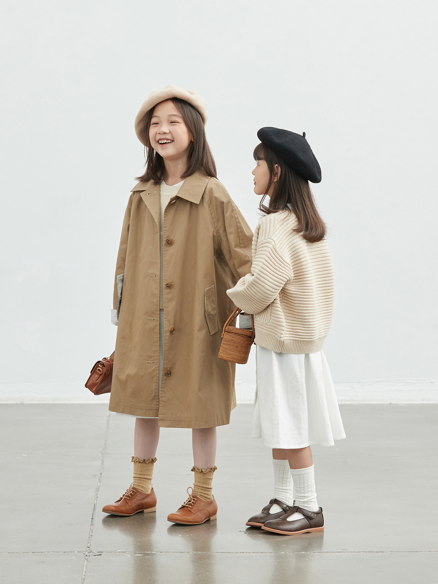 [30% 할인] MIMIGOGO 심플한 품질의 순수 코튼 중간 길이 봄 가을 소년 소녀용 윈드 브레이커 재킷 1A01