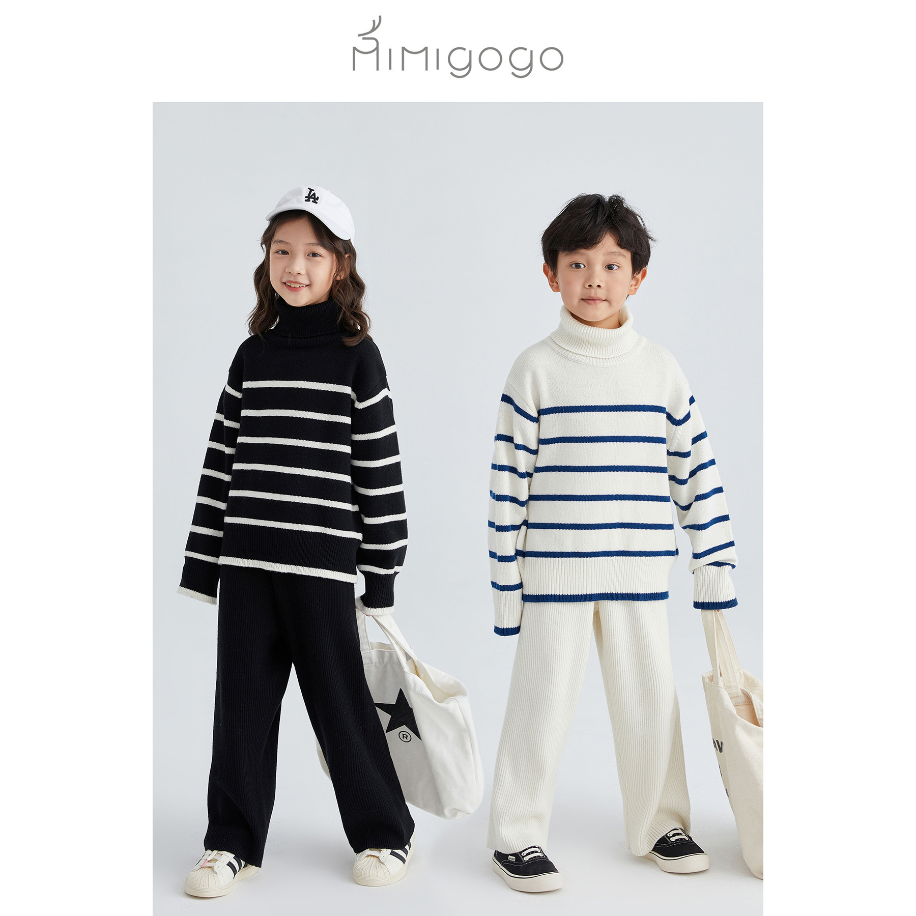 MIMIGOGO高领毛衣套装上衣裤子