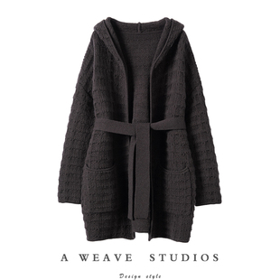 隆重推荐!这件入手真是选对了~纯羊绒时尚连帽开衫加厚毛衣外套