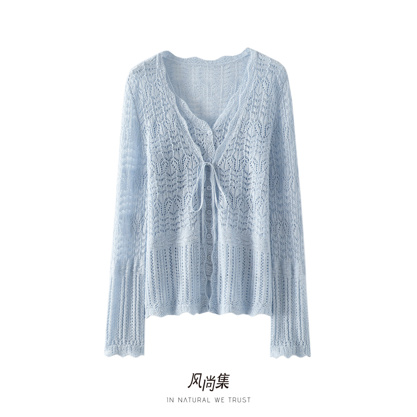 时尚新宠！夏季天然亚麻针织开衫女V领镂空吊带背心羊毛外套套装