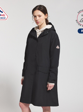Pyrenex 女士防泼水户外露营中长款连帽冲锋衣外套25年新 MEADOW