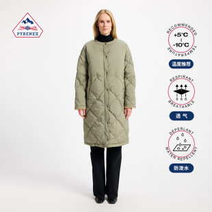 BLOSSOM 圆领羽绒外套 Pyrenex 女士羽绒服法国鸭绒简约防水长款