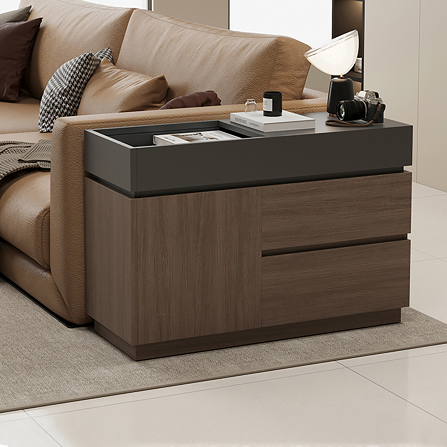 实木沙发边柜侧边柜客厅意式极简储物收纳角几轻奢高级感边几