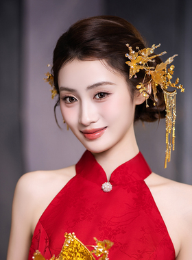 新中式新娘结婚秀禾服发饰套装