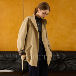 风衣U5303001 大牌格子中长款 尢壹 高智感