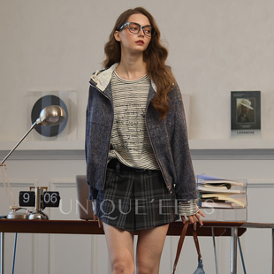 半裙裤 设计感百搭黑白格短款 U5218252 新品 尢壹