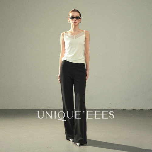 尢壹/UNIQUE'EEES【向上生命力】山羊绒莫代尔面膜直筒裤U6314416