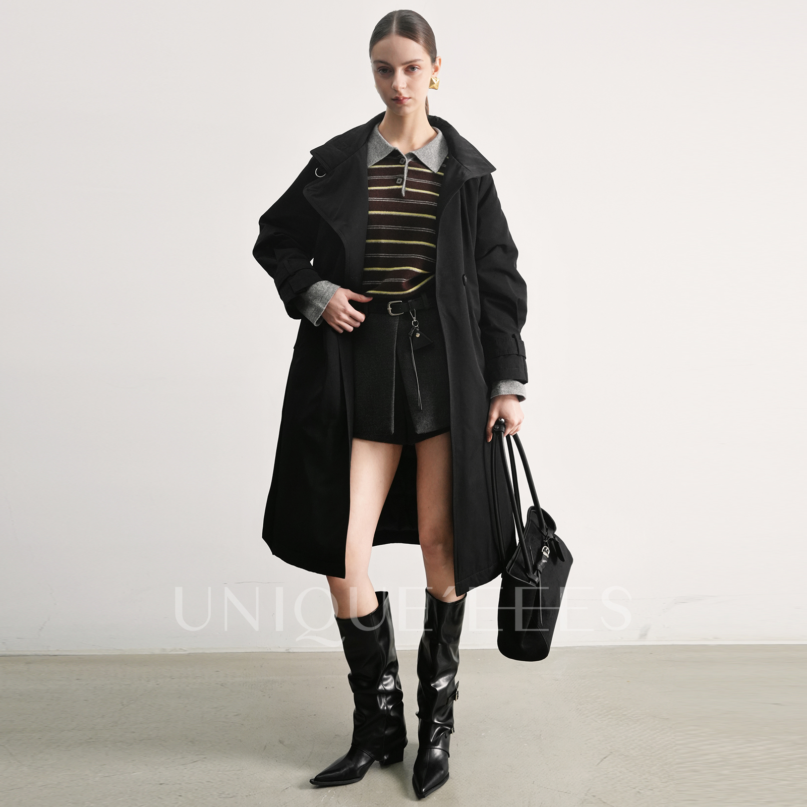 尢壹/UNIQUE'EEES【无界美学】高智感时髦立领风衣羽绒服U5502212