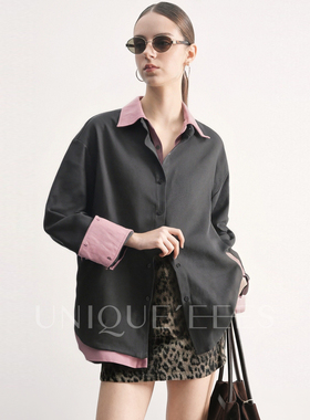 尢壹/UNIQUE'EEES【本期主推】假两件撞色休闲百搭衬衫U5510304