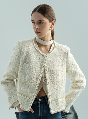 【廖廖粉丝专享】尢壹/UNIQUE'EEES绣花串珠短款小香风UEAW001