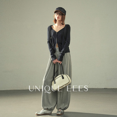 尢壹/UNIQUE'EEES【韩女酷姐感】韩系心机假两件连帽开衫U6308107