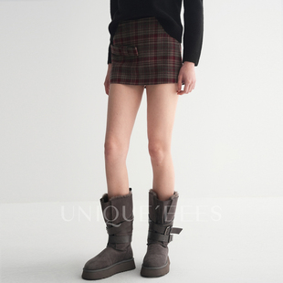 浪漫少女 EEES MIU系格纹蝴蝶结短半裙U5515301 UNIQUE 尢壹