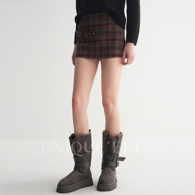 【不参加活动】尢壹【浪漫少女】MIU系格纹蝴蝶结短半裙U5515301