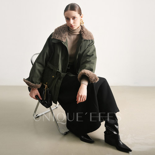 尢壹/UNIQUE'EEES【雪地旅人】复古时髦毛领派克鹅绒服U5502209