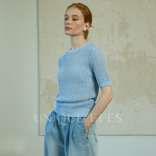 尢壹设计感洋气镂空针织衫 T恤U5208010