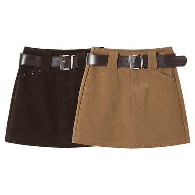 【不参加活动】尢壹 【美丽皮肤】美式复古截短半裙U5315018