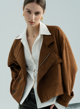 尢壹/【定制反绒面料】进口水洗麂皮美拉德色系休闲外套 UEAW019