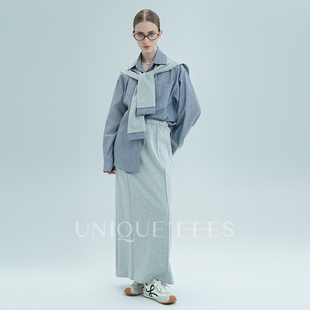 尢壹 U5117001 条纹披肩三件套装