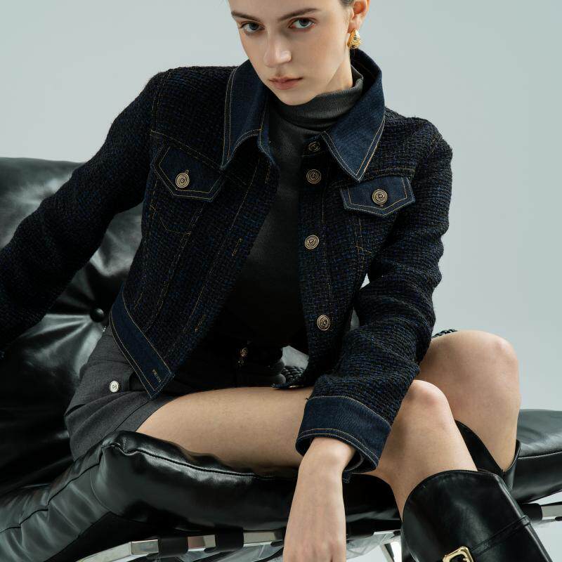 【廖廖粉丝专享】尢壹/UNIQUE'EEES百搭小香风外套UEAW014