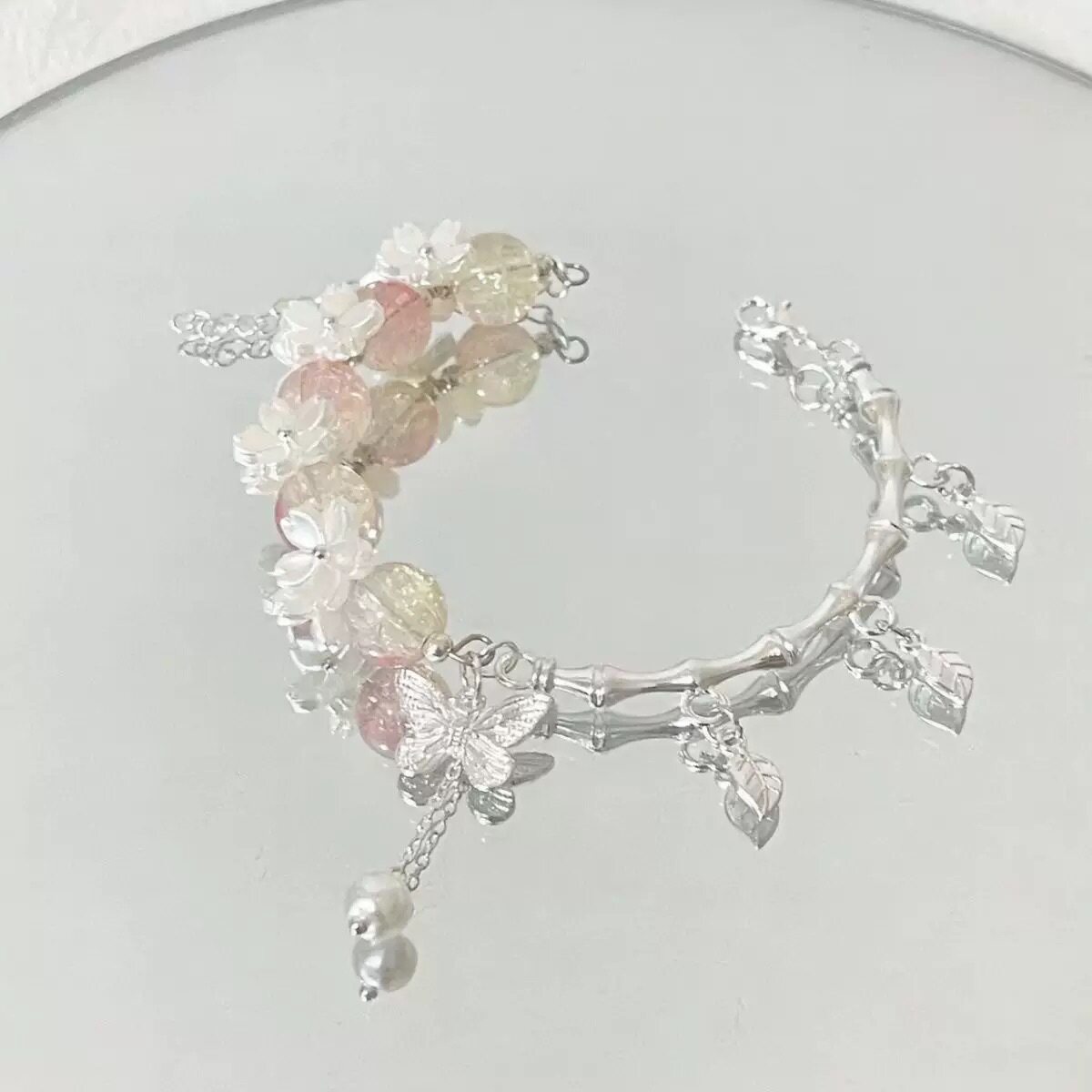 樱花季小众设计高级手链半镯学生党闺蜜手串情侣新中式高颜值礼物图片