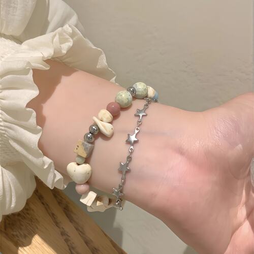 星星碎石手链女款轻奢小众双层串珠精致手环ins闺蜜手串饰品礼物