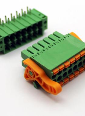 KF2EDGKSG-3.5mm 双层绿色弹簧插拔式接线端子带扳手 15EDGKNHG