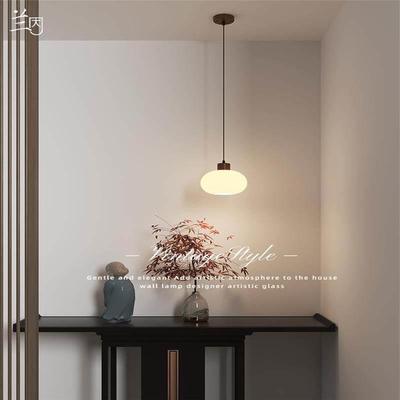 胡桃法式复古小吊灯床头玻璃中古vintage卧室吊线灯高级氛围装饰