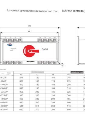 建科DTSQ1-100 225 400A3P4P末端型一体式塑壳双电源自动转换开关