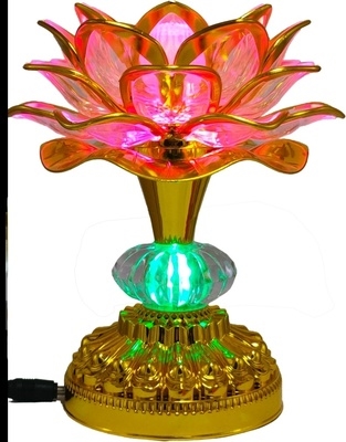 莲花灯佛供灯led七彩佛灯供佛灯荷花水晶结缘寺庙