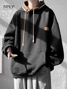 美式卫衣男款春秋季2025新款痞帅大码连帽外套潮牌高级感宽松上衣