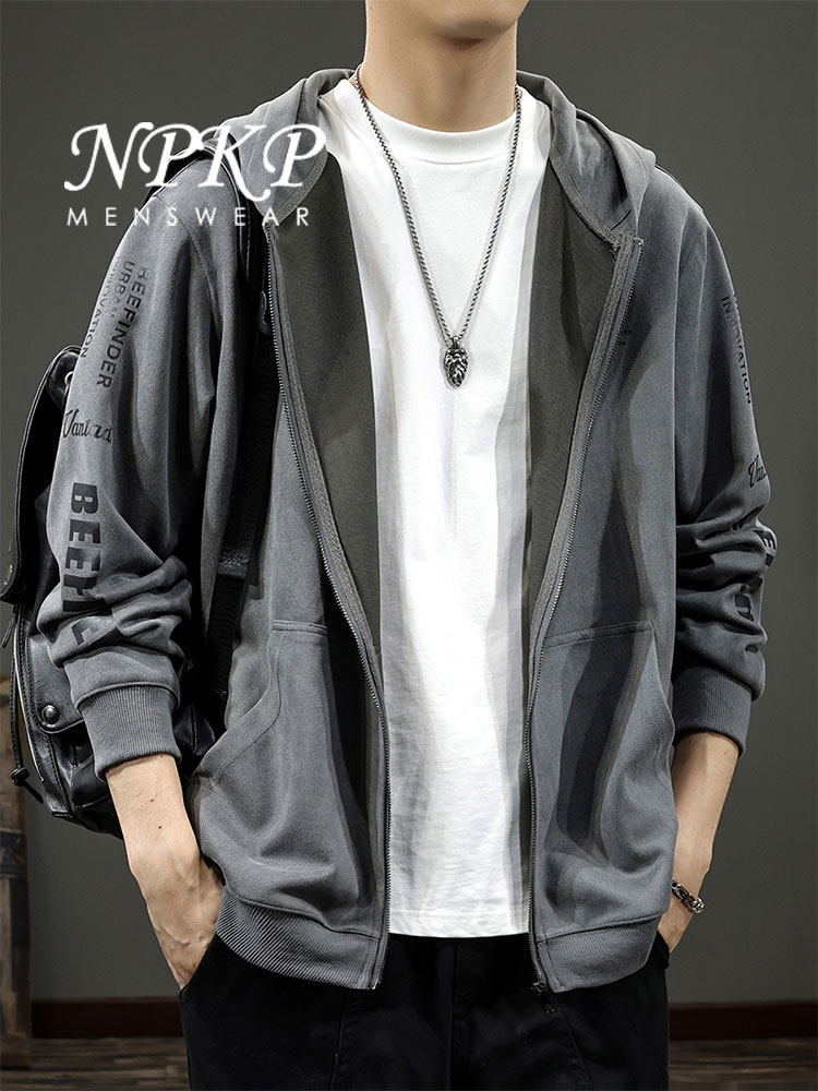 潮牌麂皮绒开衫连帽卫衣男款秋冬季新款美式覆古宽松休闲加绒外套,男装,卫衣,淘宝优惠券,粉丝福利购,淘宝优惠卷