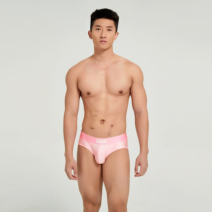 【26新品】Oengus拉丝金属光泽感男士粉色三角裤性感高弹透气瘾诱