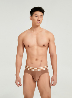 【新品LULU同款】Oengus棕色美拉德男三角裤男内裤性感运动透气