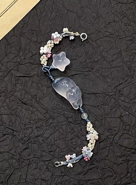 手工编织胖橘猫星星手链