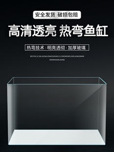 玻璃热弯高清鱼缸办公桌面小型生态创意造景金鱼龟生态水族箱裸缸