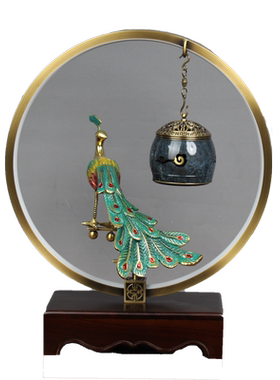 全铜孔雀床头灯蓝牙音乐工艺品