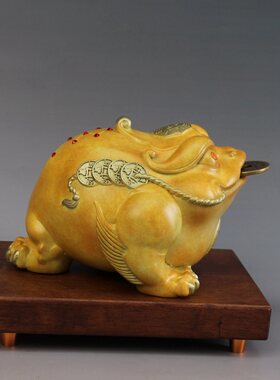 金蟾蜍黄铜饰品家居装饰铜工艺品宝三腿铜蟾蜍办公店开业礼品
