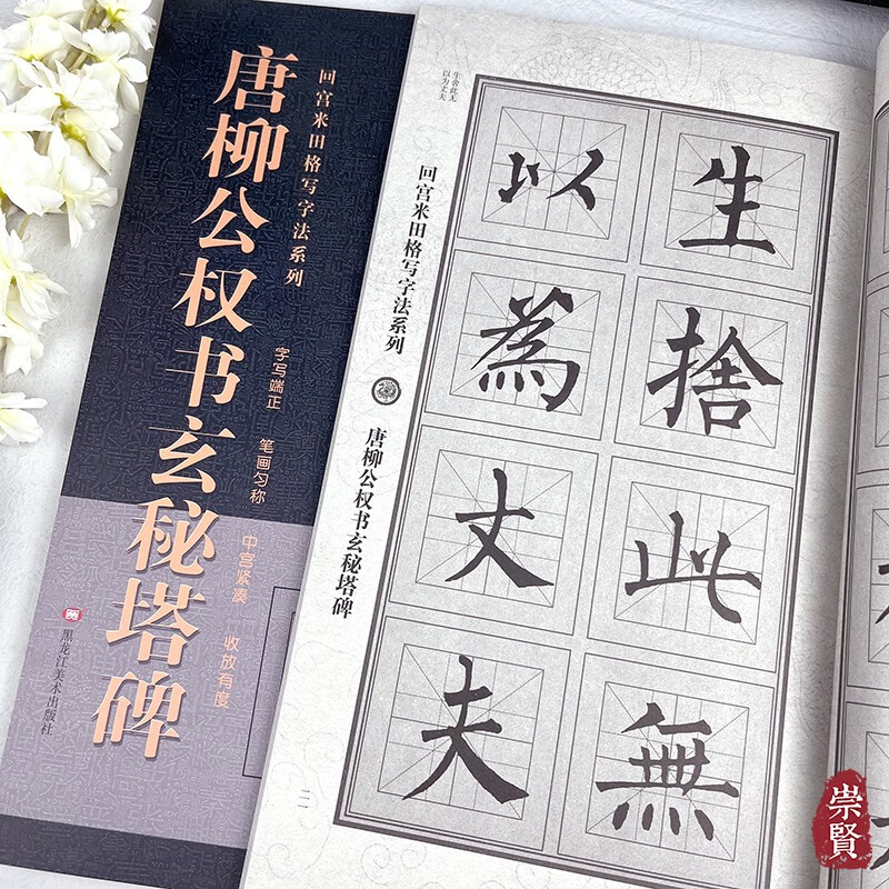 唐柳公权书玄秘塔碑回宫米田格写字法系列高清放大旁附简体旁注回宫米田格临摹范本楷书大字书法初学临写毛笔字帖黑龙江美术出版社