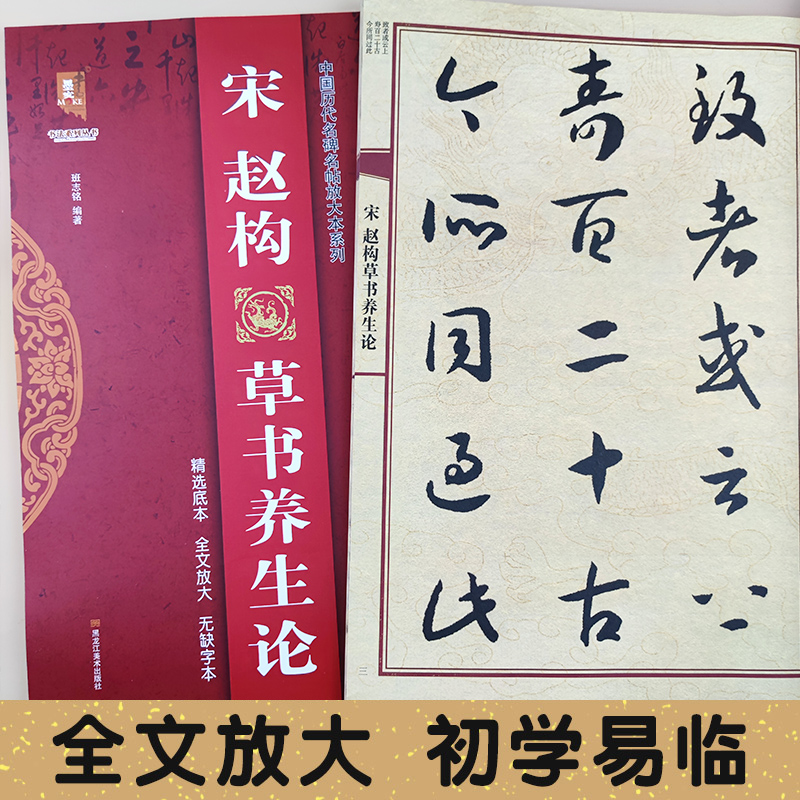 宋赵构草书养生论中国历代名碑名帖放大本系列颜体楷书全文无缺字附注释大字易临初学入门练字帖毛笔书法墨迹黑龙江美术出版墨客