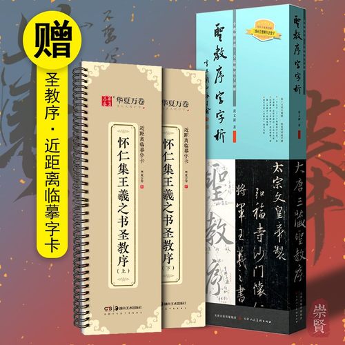 圣教序字字析书法字帖近距离临摹字卡集王羲之圣教序套装行书书法练字初学同步教程碑帖拓本临写笔法讲解天津人民美术黄文新字帖书