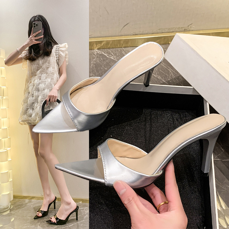 34-45大码女鞋42新款露趾凉拖41性感细跟凉鞋43仙女尖头高跟鞋44