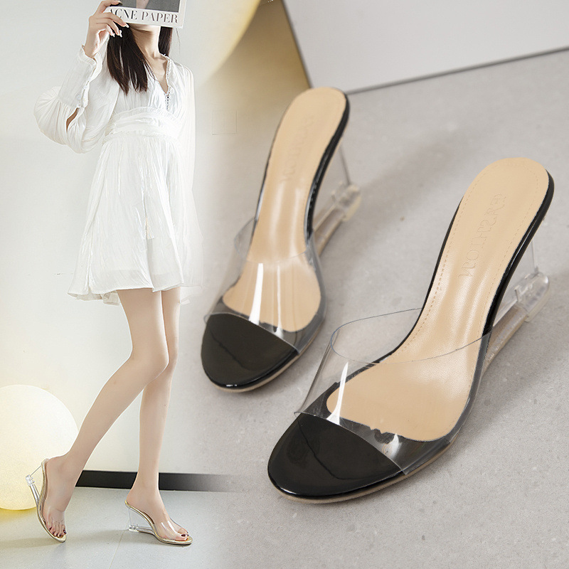 43大码坡跟拖鞋41性感高跟鞋42