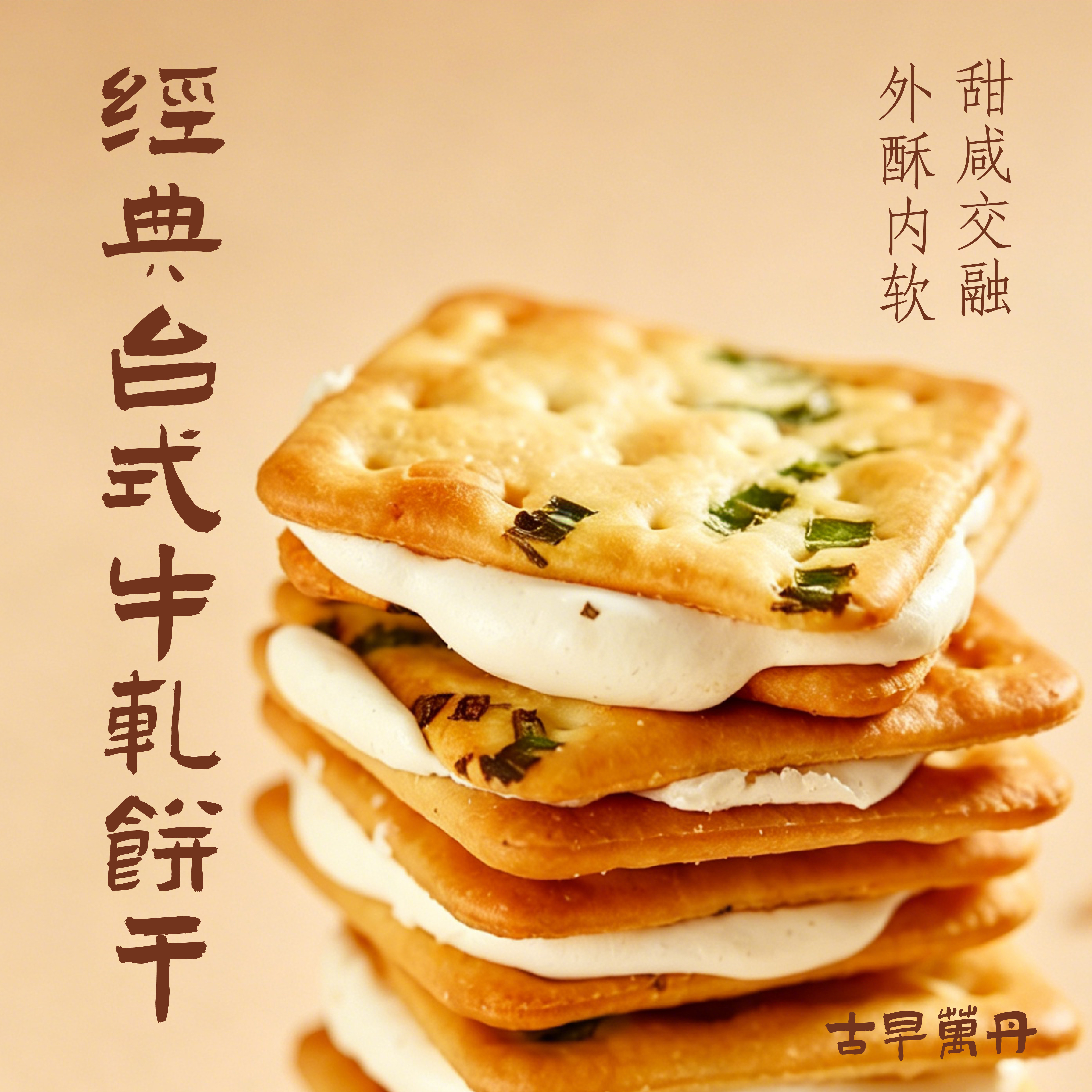 古早万丹香葱牛轧糖夹心饼干牛扎牛乳蔓越莓古早手工网红休闲零食